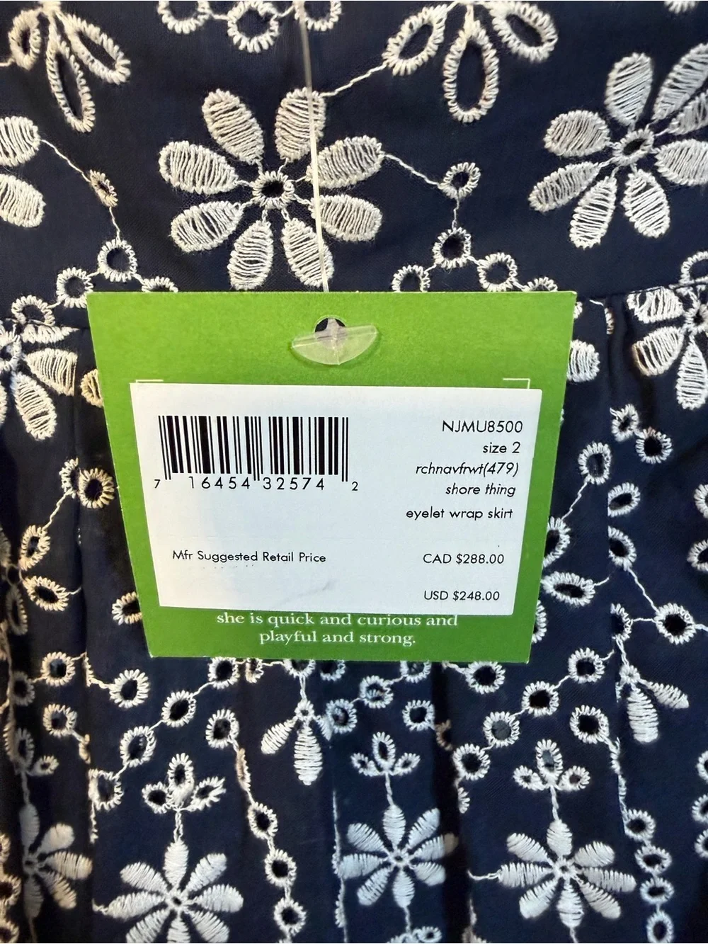 kate spade Navy Shore Thing Eyelet Wrap Skirt